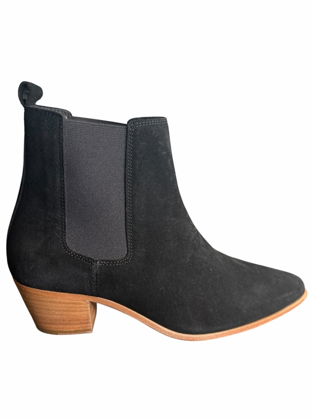 IRO Yvette Black Suede Chelsea Ankle Boots Leather US 7.5